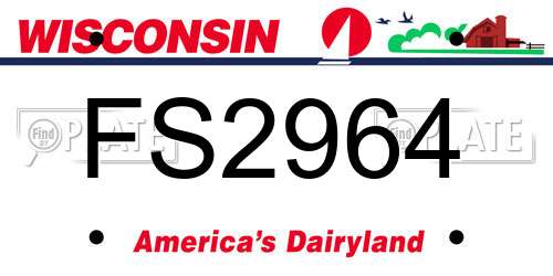 FS2964 Wisconsin License Plate