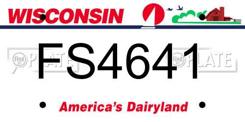 FS4641 Wisconsin License Plate