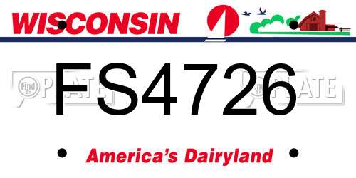 FS4726 Wisconsin License Plate