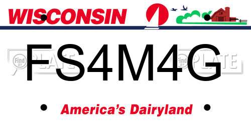 FS4M4G Wisconsin License Plate