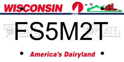 FS5M2T Wisconsin License Plate