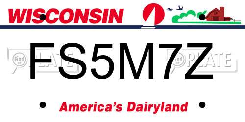 FS5M7Z Wisconsin License Plate