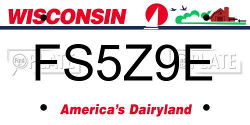 FS5Z9E Wisconsin License Plate