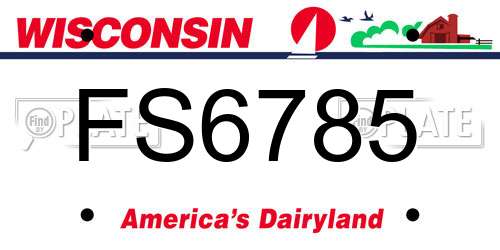FS6785 Wisconsin License Plate