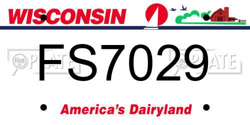 FS7029 Wisconsin License Plate