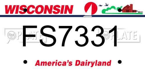 FS7331 Wisconsin License Plate
