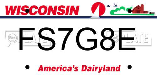 FS7G8E Wisconsin License Plate