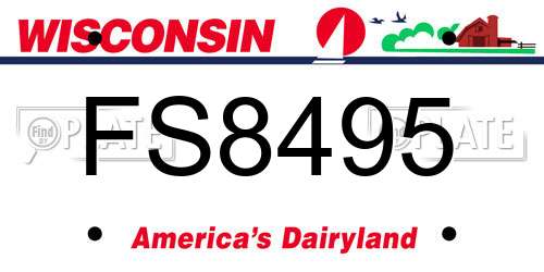 FS8495 Wisconsin License Plate