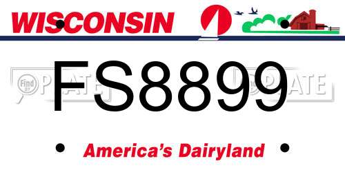 FS8899 Wisconsin License Plate
