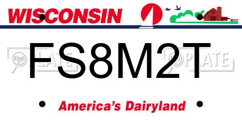 FS8M2T Wisconsin License Plate