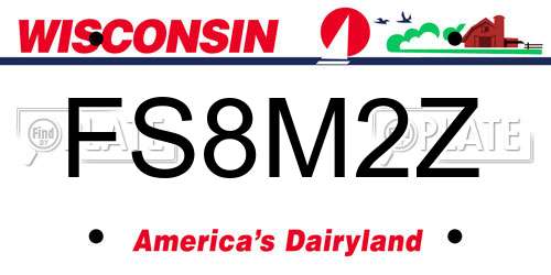 FS8M2Z Wisconsin License Plate