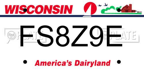 FS8Z9E Wisconsin License Plate