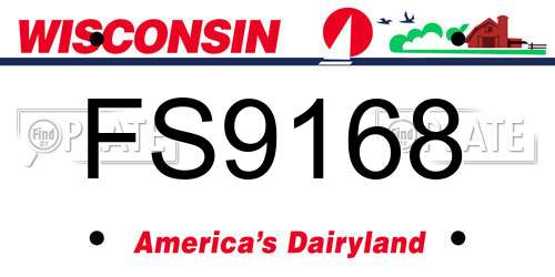 FS9168 Wisconsin License Plate