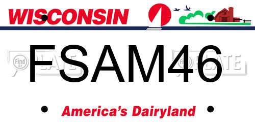 FSAM46 Wisconsin License Plate