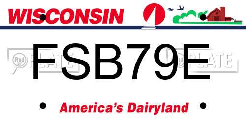FSB79E Wisconsin License Plate