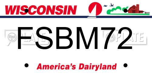 FSBM72 Wisconsin License Plate