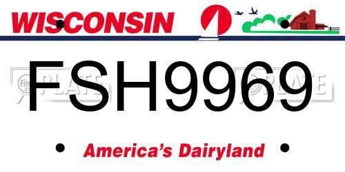 FSH9969 Wisconsin License Plate