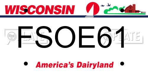 FSOE61 Wisconsin License Plate