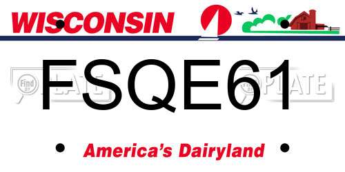 FSQE61 Wisconsin License Plate