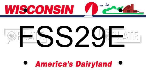 FSS29E Wisconsin License Plate