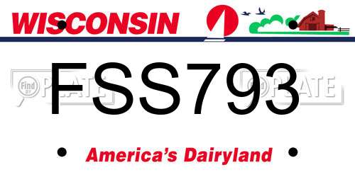 FSS793 Wisconsin License Plate