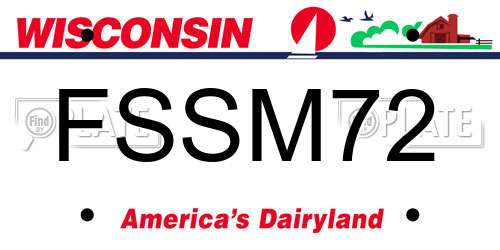FSSM72 Wisconsin License Plate