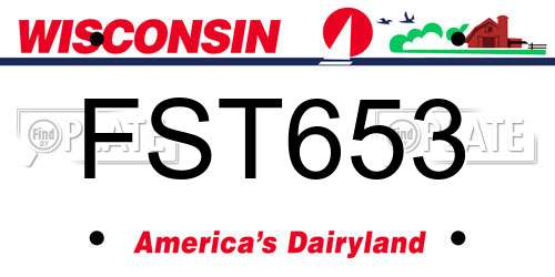 FST653 Wisconsin License Plate