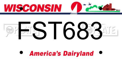 FST683 Wisconsin License Plate