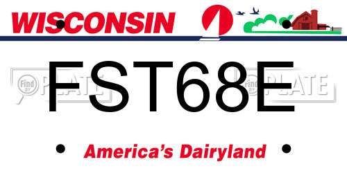 FST68E Wisconsin License Plate