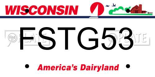 FSTG53 Wisconsin License Plate