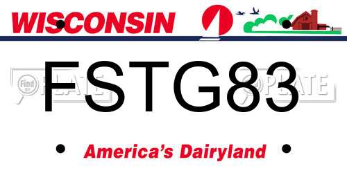 FSTG83 Wisconsin License Plate