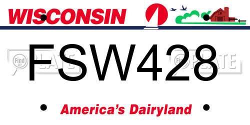 FSW428 Wisconsin License Plate