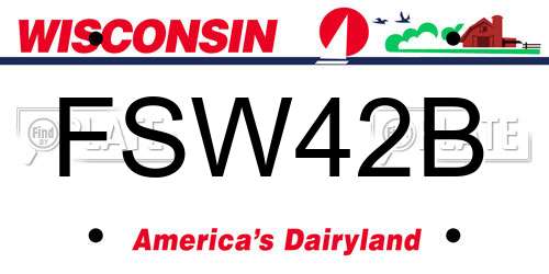 FSW42B Wisconsin License Plate