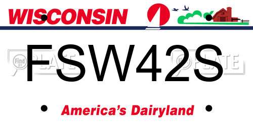 FSW42S Wisconsin License Plate