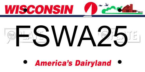 FSWA25 Wisconsin License Plate