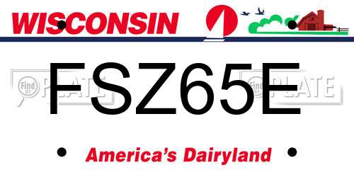 FSZ65E Wisconsin License Plate