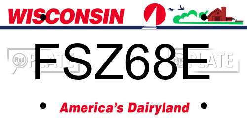 FSZ68E Wisconsin License Plate