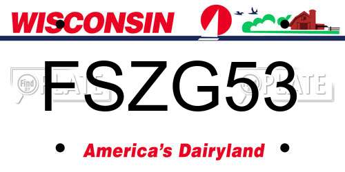 FSZG53 Wisconsin License Plate