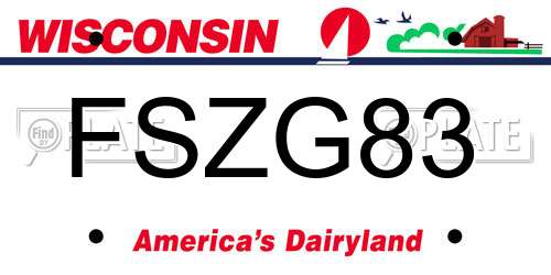 FSZG83 Wisconsin License Plate