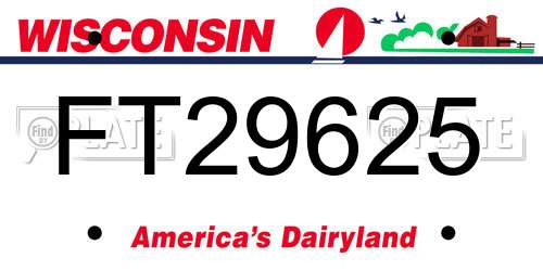 FT29625 Wisconsin License Plate