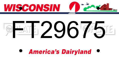 FT29675 Wisconsin License Plate