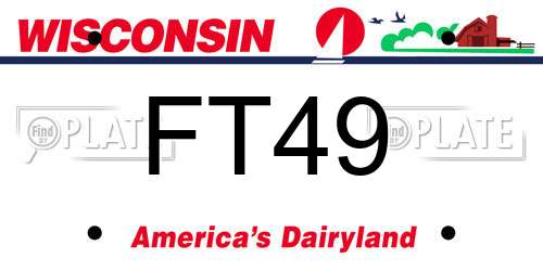 FT49 Wisconsin License Plate