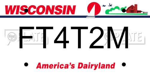 FT4T2M Wisconsin License Plate