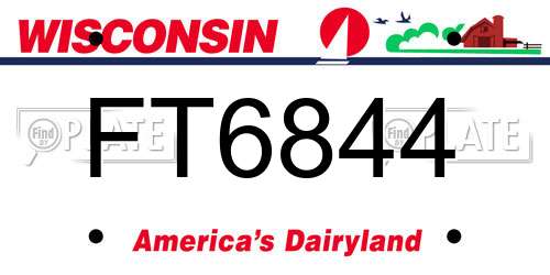 FT6844 Wisconsin License Plate