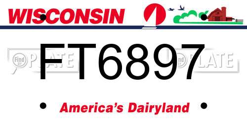 FT6897 Wisconsin License Plate
