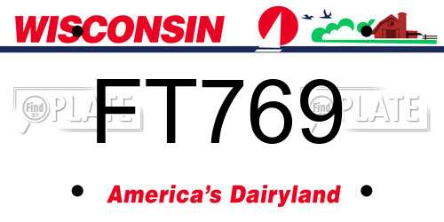 FT769 Wisconsin License Plate