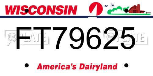 FT79625 Wisconsin License Plate