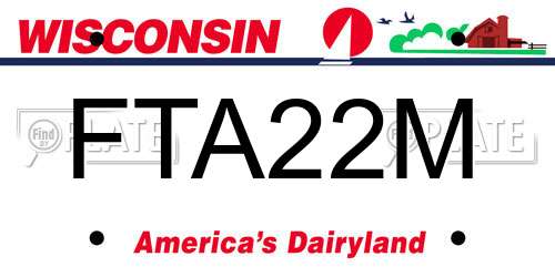 FTA22M Wisconsin License Plate