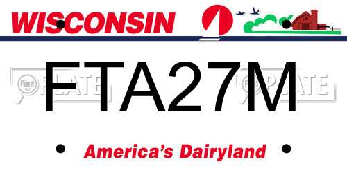 FTA27M Wisconsin License Plate