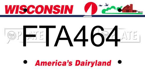 FTA464 Wisconsin License Plate